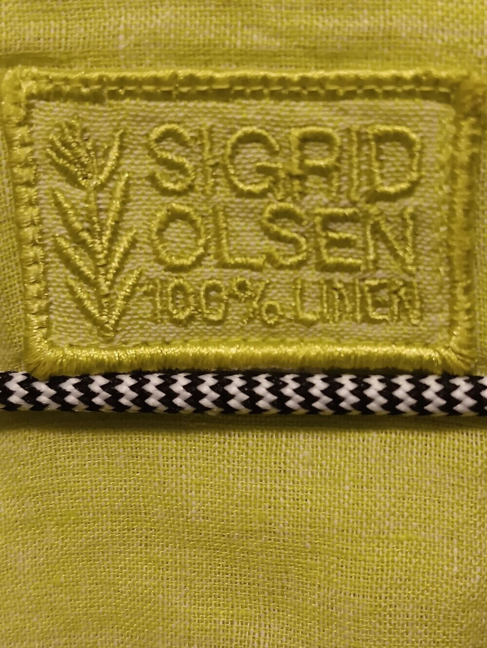 Sigrid Olsen| 100% Linen Button Down Tunic Chartreuse Relaxed Oversize  Sz L - Picture 2 of 16